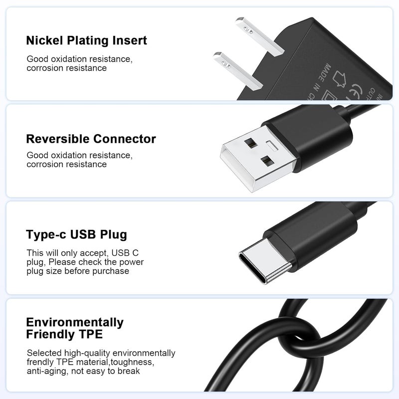Toeasor 10FT USB-C Charger Cable Power Cord Wire Compatible with All-New Kindle Paperwhite 8G, Paperwhite Signature Edition 32G & Paperwhite Kids 11th Generation or 2021 & Newer (USB C Charger Set) - Image 2